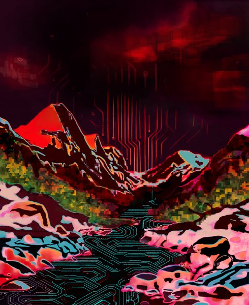 Sangre De Cristo Dusk - digital art by BasicGlitch