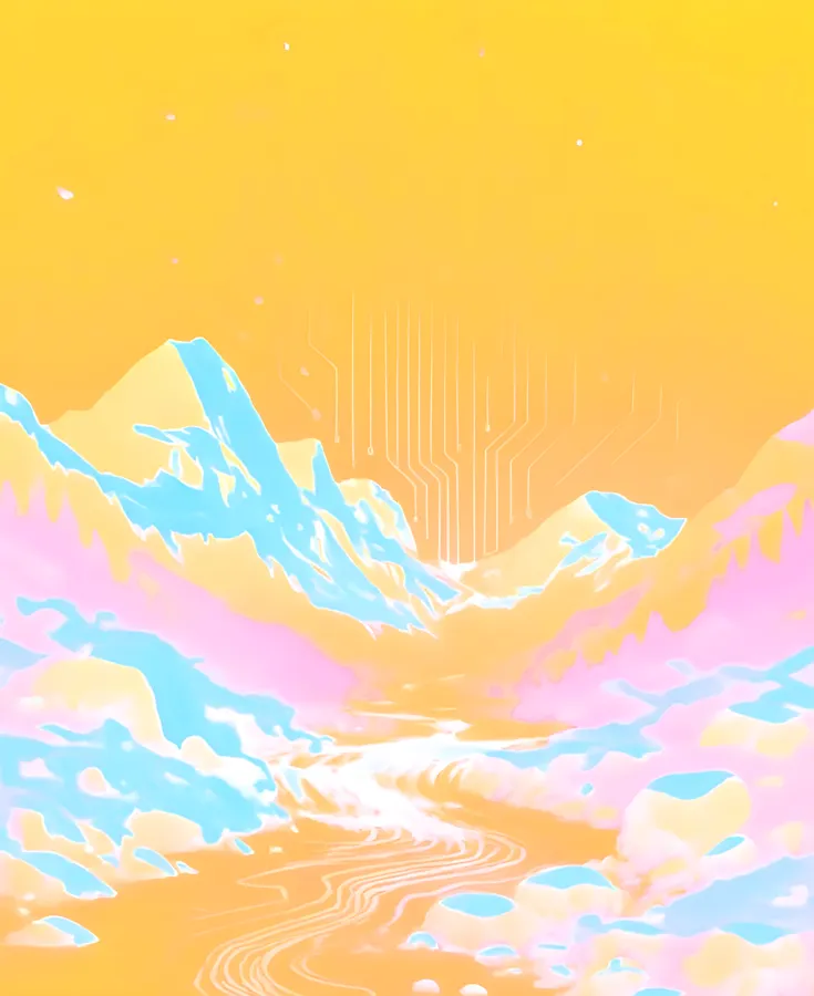 Sangre De Cristos Neon — Colorado mountain range circuit board landscape