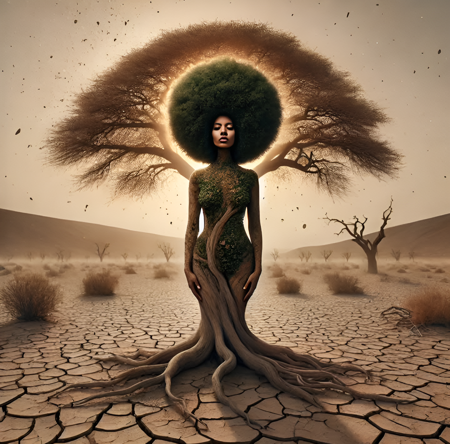 Gaia of the Wasteland - Digital Art by BasicGlitch