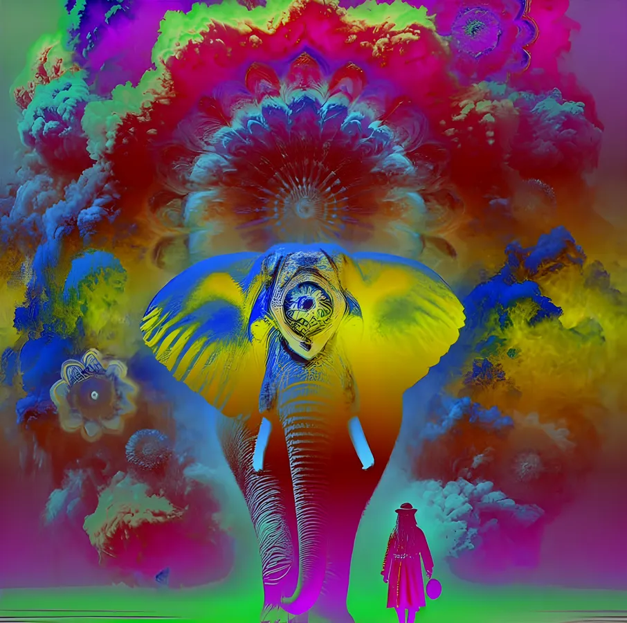 Pachydermis — psychedelic elephant surrealism by BasicGlitch