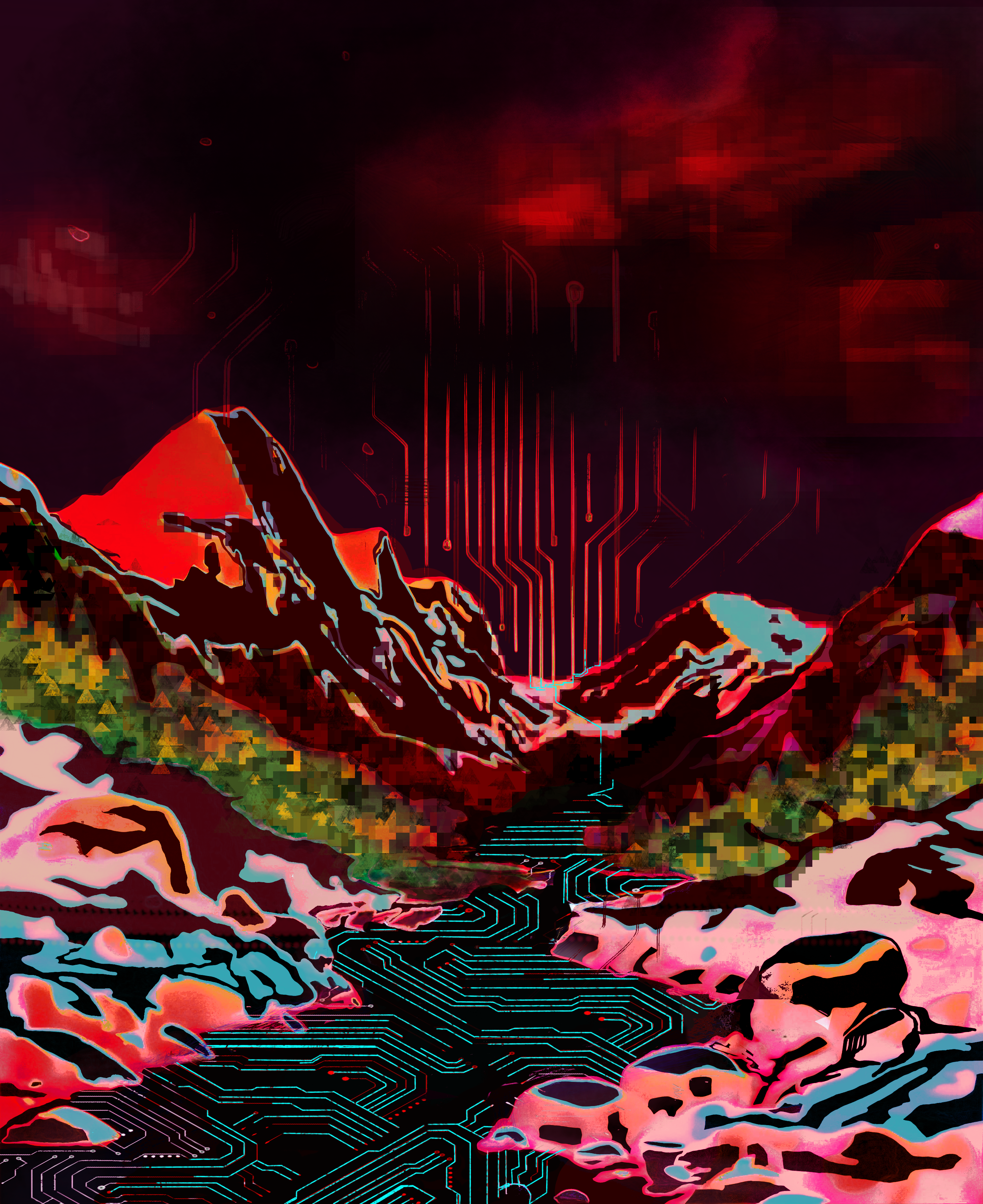 Sangre De Cristo Dusk - Digital Art by BasicGlitch