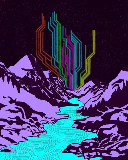 Sangre De Cristos — Midnight/Dawn - Digital Art by BasicGlitch