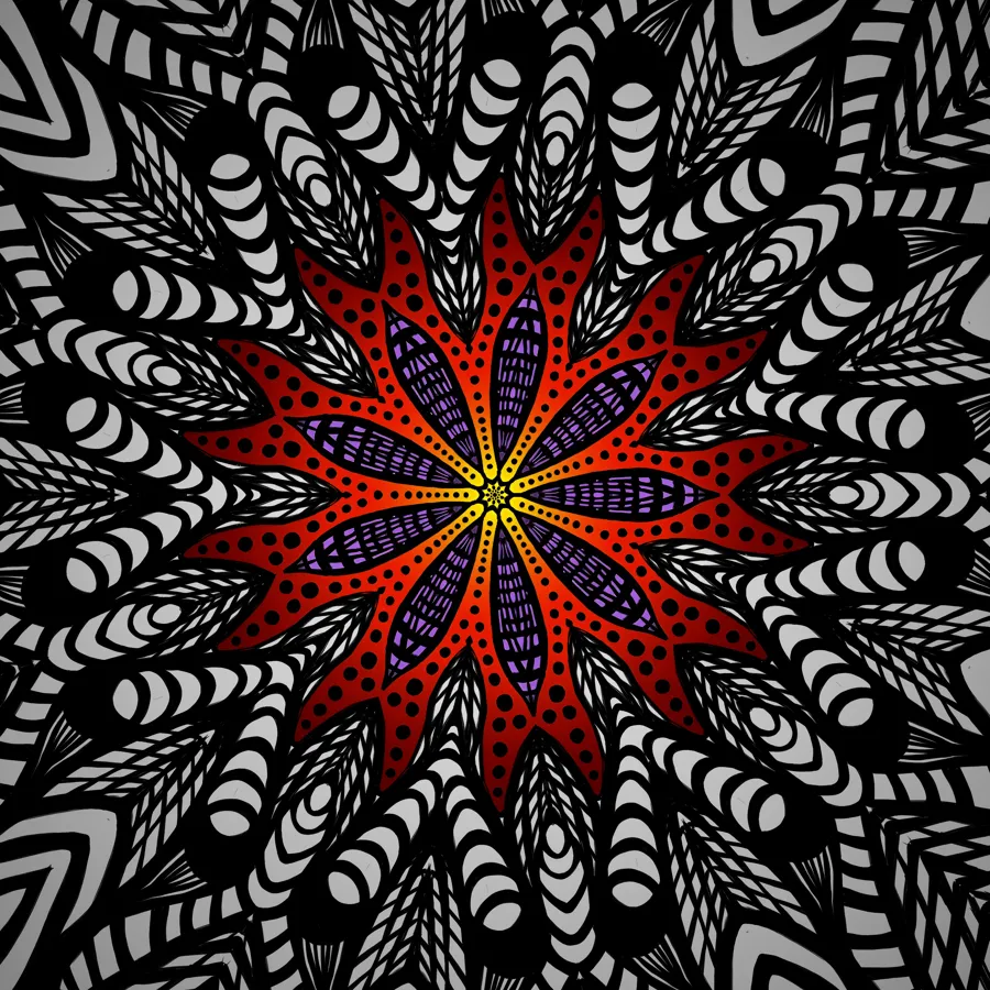 Spiral Geometry — hand-drawn mandala by BasicGlitch
