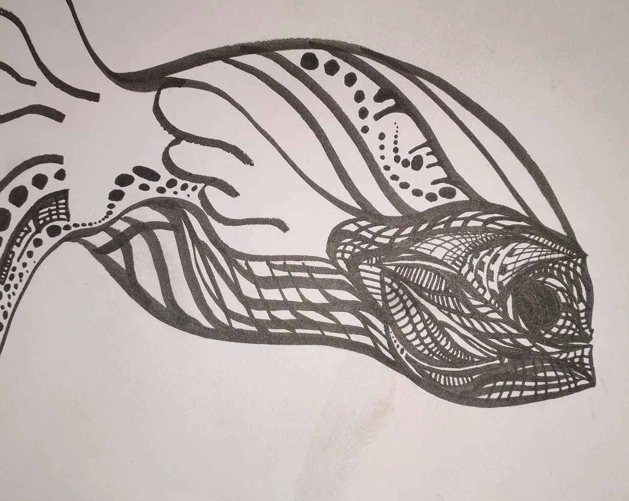 Unfinished Business (Hand-drawn ink) - Digital Art by BasicGlitch